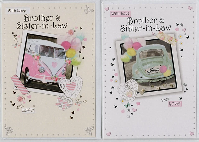 BROTHER & SISTER-IN-LAW Wedding / Congratulations Cards £1.80 - PicClick UK