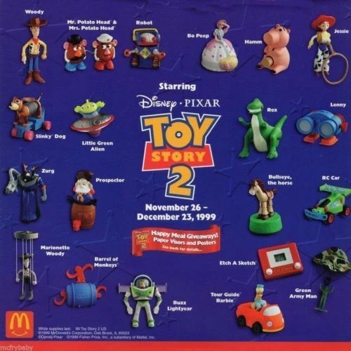 TOY STORY 2 Vintage 90s Disney USA McDonalds figures Robot Lenny Stinky