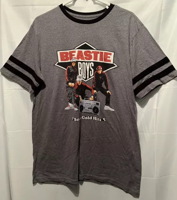 BEASTIE BOYS SOLID GOLD HITS GRAPHIC RINGER TEE Men’s Size Large T Shirt Nice