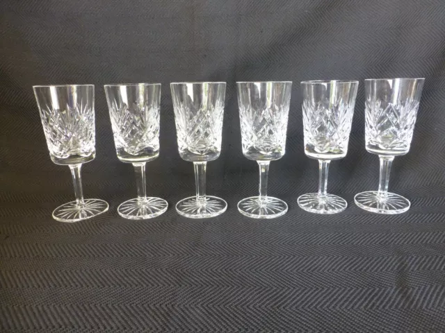 Set of Six Cavan Sheelin Pattern Crystal Glasses