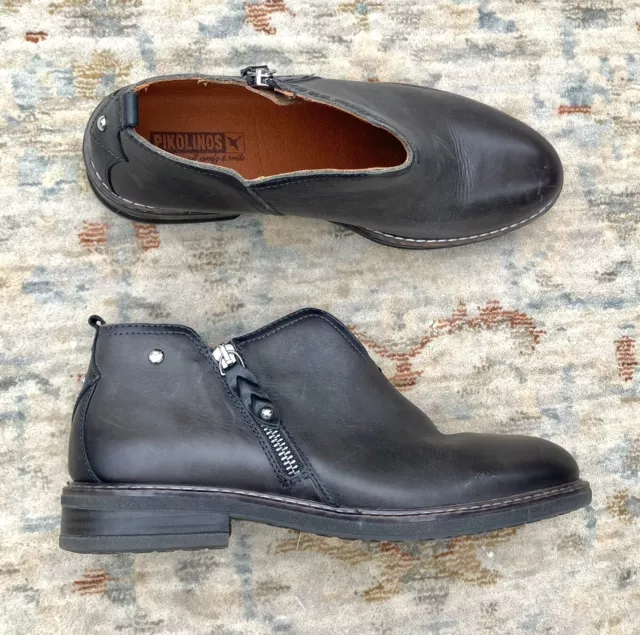 PIKOLINOS WOMEN’S BLACK Leather Ankle Boots Sz 40 $45.00 - PicClick