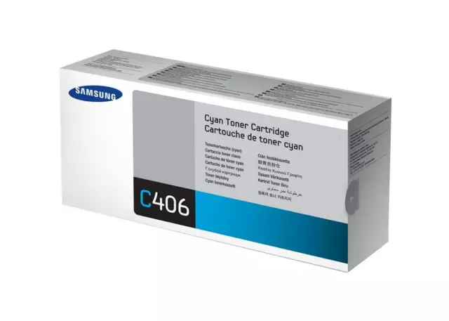 Genuine Samsung CLT-C406S Cyan Toner Cartridge CLP-36x CLX-330x Opened VAT Inc