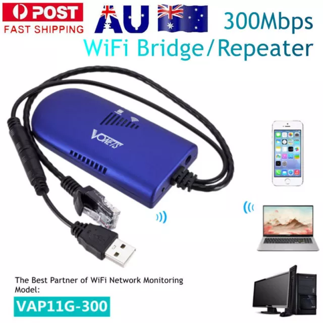 Bridge VAP11G-300 Cable Convert RJ45 Ethernet Port to Wireless/WiFi AP Vonets AU