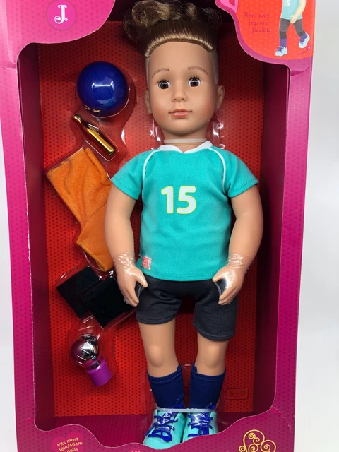 OUR GENERATION POSABLE 18" Boy Doll Volleyball Player - Johnny, Brand