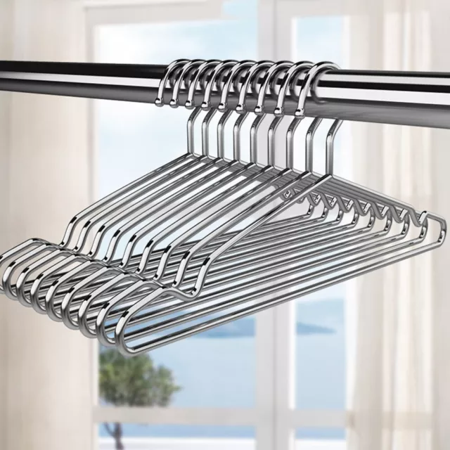Stylish Stainless Steel Coat Hanger Organizer Compact Clothes Rack (20pcs)