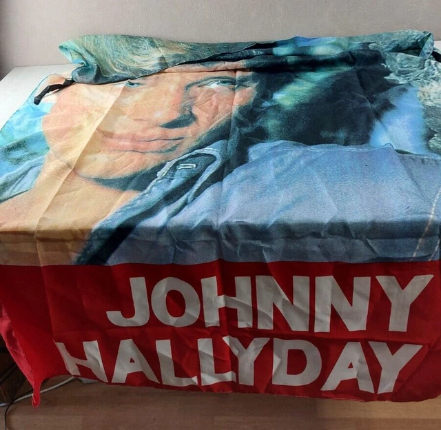 Drapeau Johnny Hallyday 90x150 Cm - Bannière Tissu Pour Mur Décoration