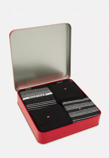 Tommy Hilfiger Men's Stripe Socks Gift Box Classic - Black