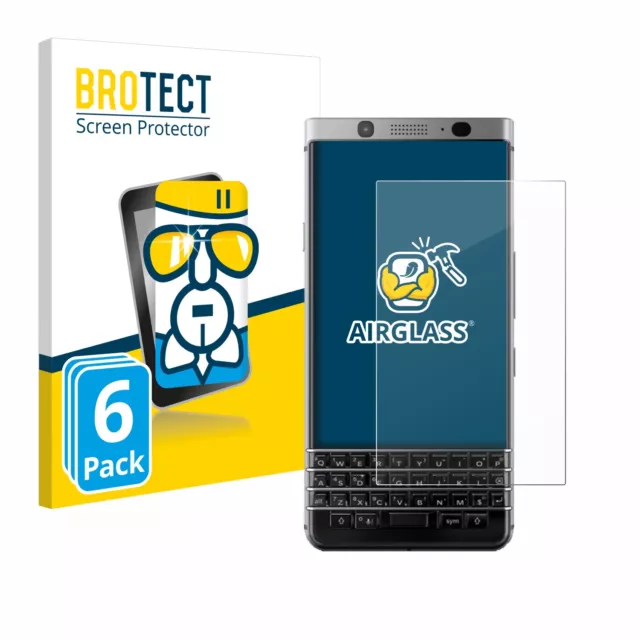6x Flessibile Pellicola Protettiva Vetro per BlackBerry Keyone Robusto