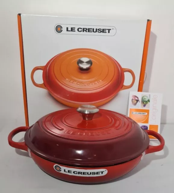 Le Creuset Cast Iron Shallow Casserole - 30cm - Cerise Colour