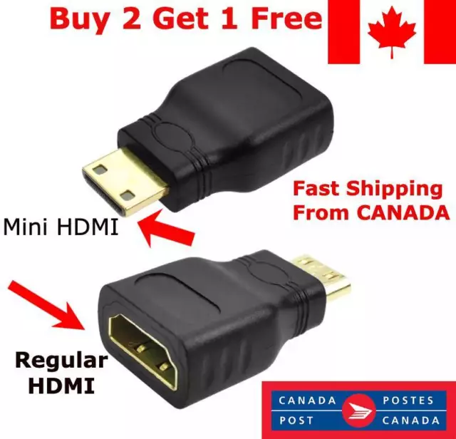 HDMI Type A Female to Type C ( Mini HDMI ) Male Adapter Converter 1080p Full HD