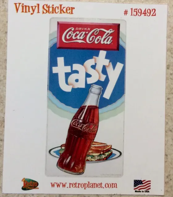 Retroplanet Vinyl Sticker    Drink Coca-Cola Tasty  5x2.5 Coke  Crafts Scrapbook