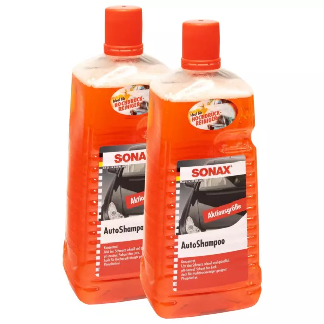 2x 2 Litro Sonax Shampoo Auto Concentrato Detergente Pulisce Auto Pulizia