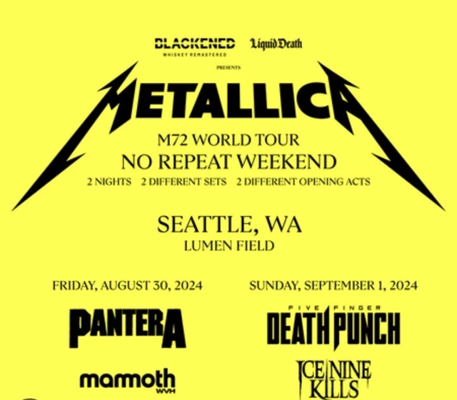METALLICA M72 WORLD Tour Labor Day Weekend 2024 549.99 PicClick