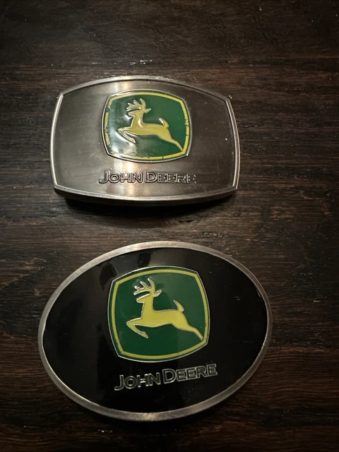 Two JOHN DEERE BELT BUCKLES  By SPECCAST USA