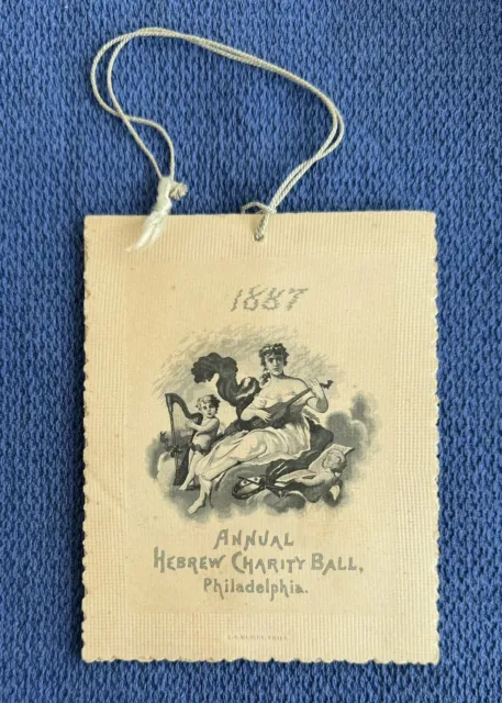 1887 Jewish Annual Hebrew Charity Ball Philadelphia Pennsylvania Judaica Antique