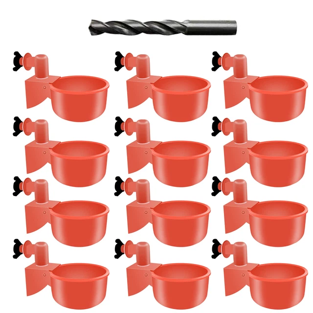 12 Pack Automatic Poultry Drinking Watering Cups Drinker for Chicken Quail Farm