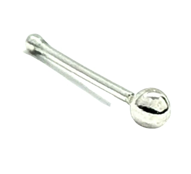 Perno de nariz 2 mm Pasador de bola 22 g (0,6 mm) Plata 925 Pasador de bola...