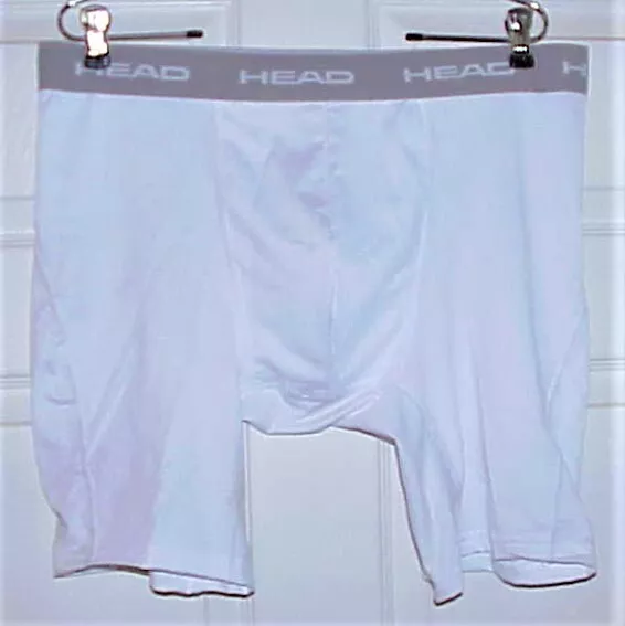 NUEVO DE LOTE ANTIGUO, CABEZA DE HOMBRE, blanco POLIE / SPANDEX COMPRESIÓN / ENTRENAMIENTO PANTALONES CORTOS TALLA 2XL