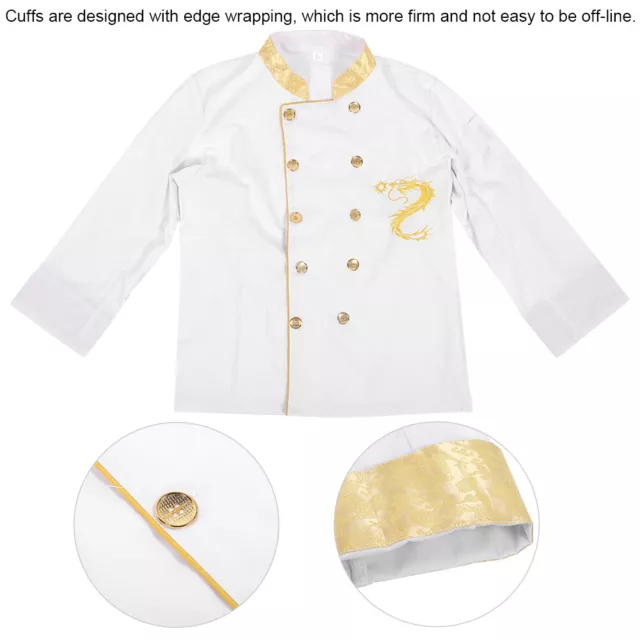 Chinese Style Chef's Uniform Jacket Long Sleeve Chef Coat For Men Women(XXL) SD