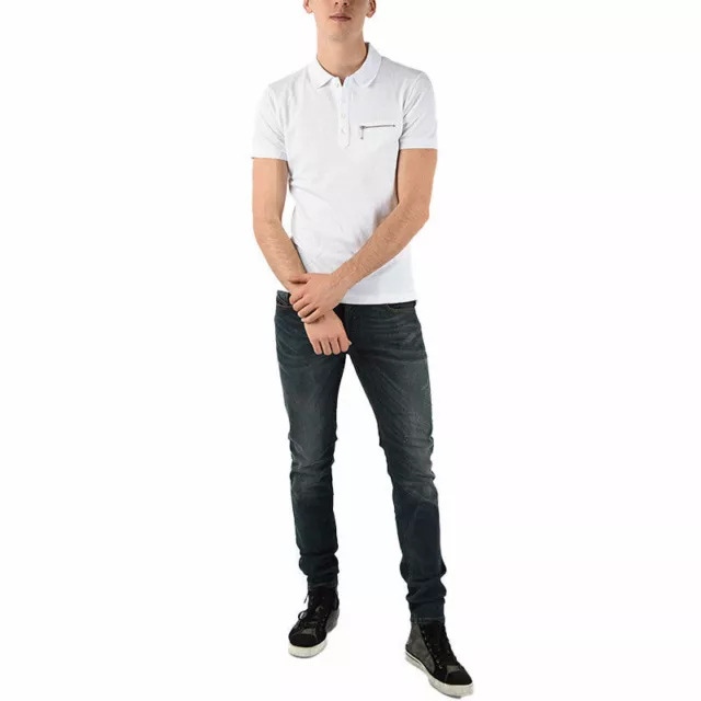 Mens DIESEL Polo Shirt T-KAL Regular Fit Casual Short Sleeves Shirt White Top