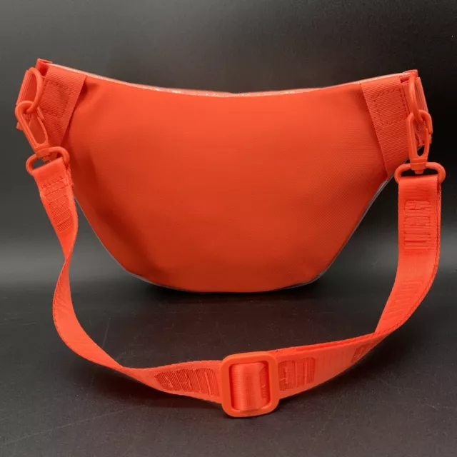 New UGG Nasha Clear HAZARD ORANGE Sheepskin Plush Crossbody Belt Bag Purse 3