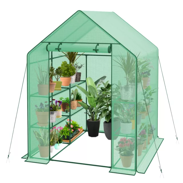 8 Shelves 3 Tiers Walk In Greenhouse for Planter Portable Green House Outdoor