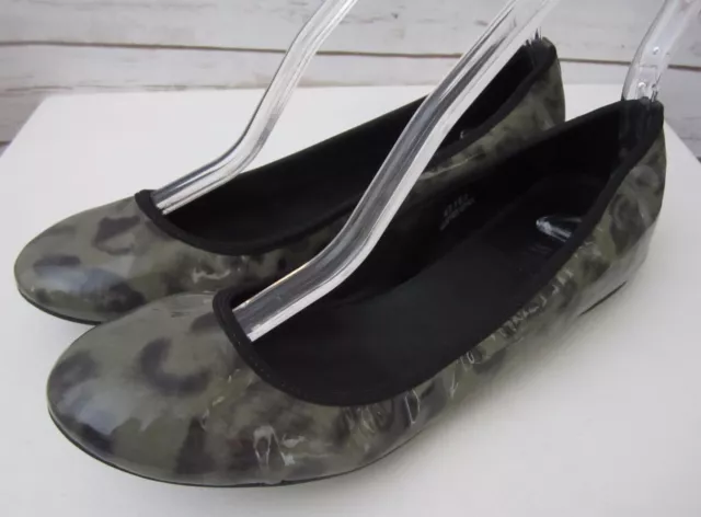 J. Crew Womens 8 M Cece Patent Leather Animal Print Ballet Flats Italy