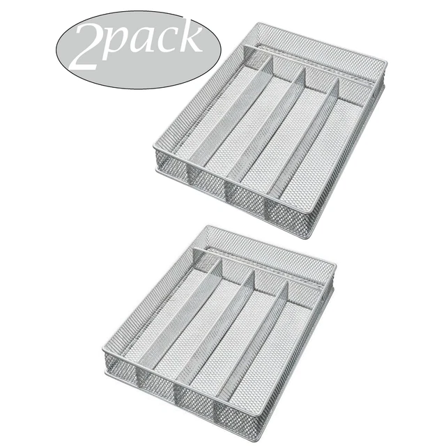 Ybm Home Silver Mesh 5-part In-drawer Cutlery Drawer Kitchen Silver