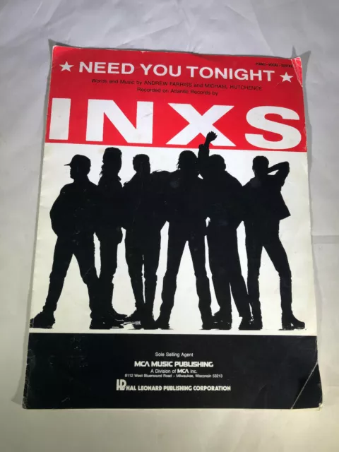 INXS sheet music Need You Tonight 1987 6 pages good condition piano vocal guitar