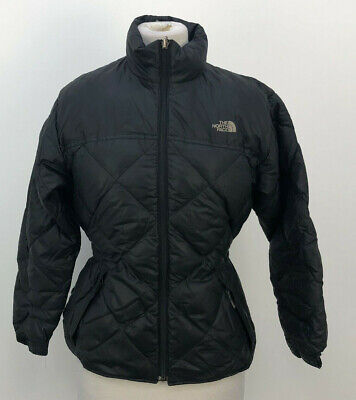 The North Face 550 Black Quilted Goose Down Puffer Jacket Girls Size L