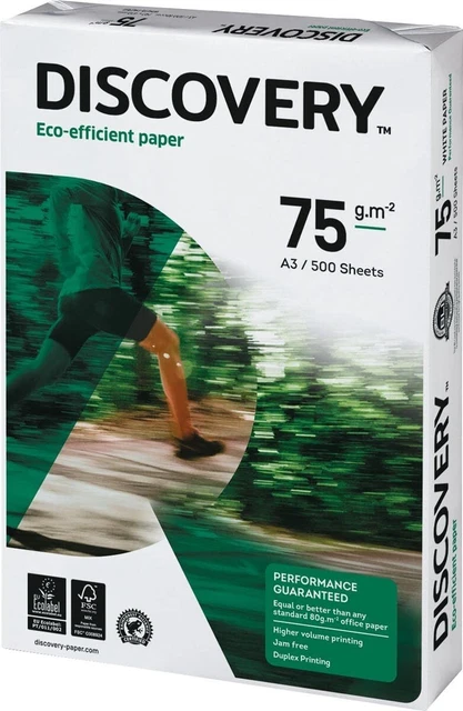 Discover Paper DISCOVERY A3 PAPER 75GSM Office Copier Printer (500 Sheets) £14.99 ...