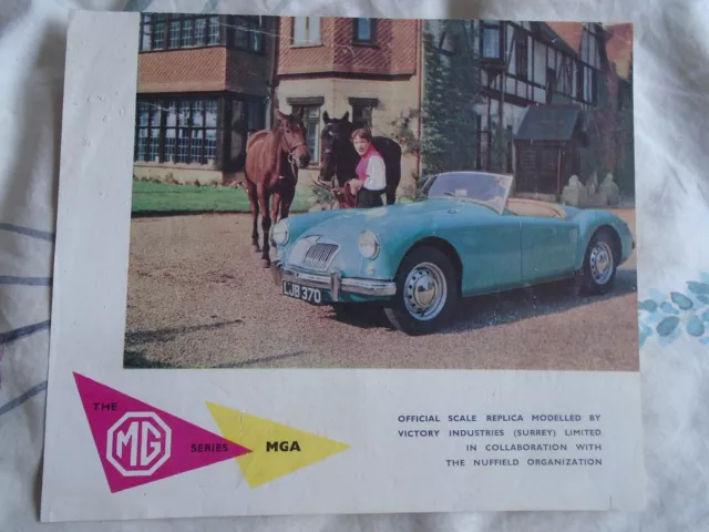 MG Series MGA scale replica model by Victory Models brochure c1960 UK market