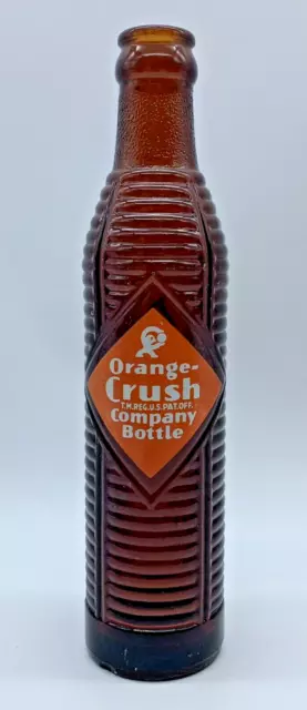 Vintage Orange Crush Company Bottle Tall Amber Brown Soda 1930s Ottawa Kansas