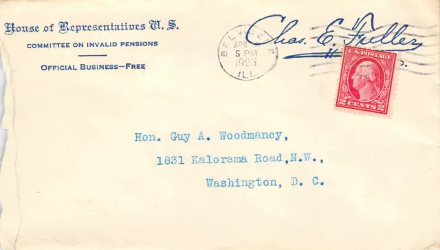 U S Rep Free Frank Ckarles E Fuller Postal History Cover