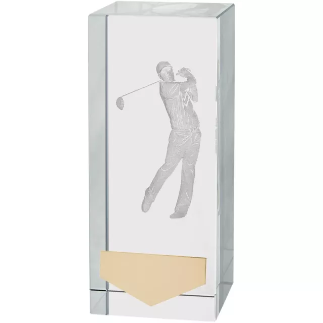 Golf 3D Inverness Laser Image Golfeur Trophée Cristal Récompense Gratuit Gravure