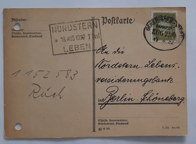 DR Berümte Deutsche, Postkarte, Bahnpost Gerstungen - Nordstern Post 1932