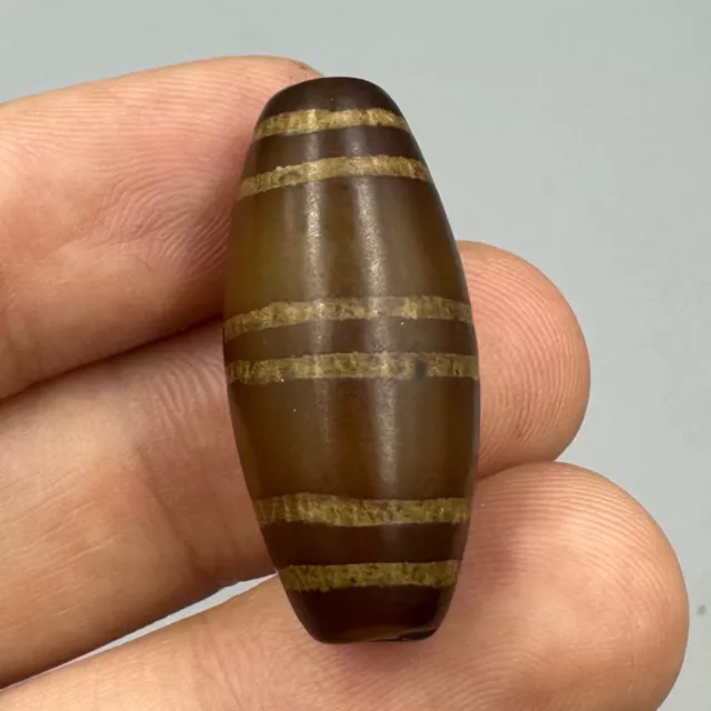 Ancient Indo Himalayan Tibetan Etched Agate Carnelian Bead