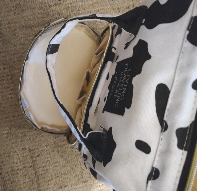 Giving Traveling Share Cow Print Backpack Diaper Bag 14" tall 4