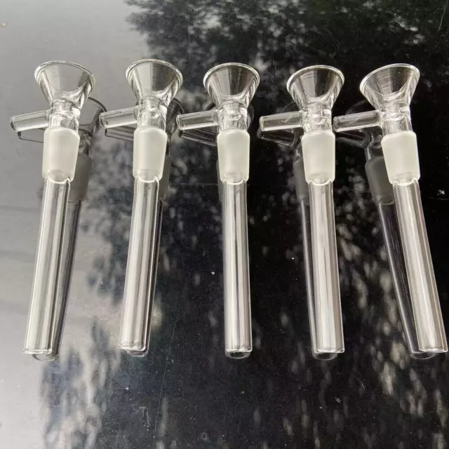 5x 4.5" Glass Downstem 14mm Male Bowl Piece Hookah Water Pipe Bong Down Stem