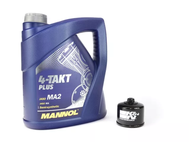 Motoröl Set 10W40 4 Liter incl. Ölfilter KN147 für Kymco Xciting Yamaha XP 500