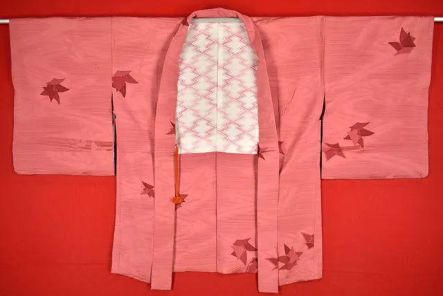 Vintage Japanese Kimono Silk Antique BORO HAORI Kusakizome Dyed/A548/510