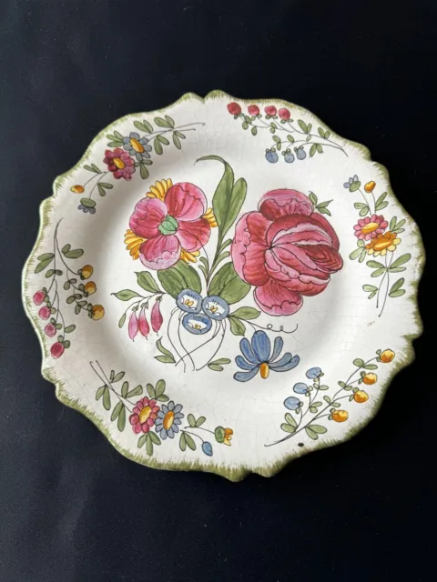 ASSIETTE EN FAIENCE DE MARSEILLE VEUVE PERRIN XVIIIème DECOR STRASBOURG