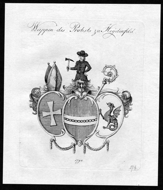 1790 - Heidenfeld Escudo Nobleza Abrigo De Arms Heraldry Heráldica Grabado