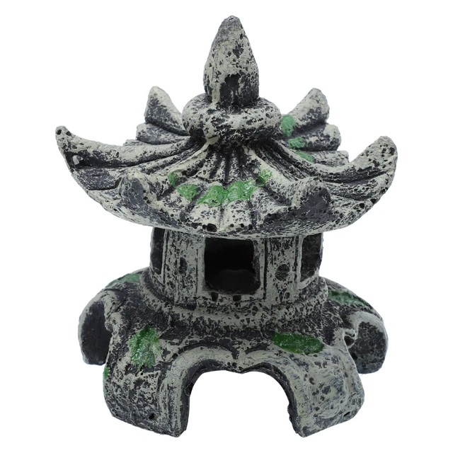 Mini Pagoda Statue Fish Tank Decorations Micro Landscape Pavilion Statuette