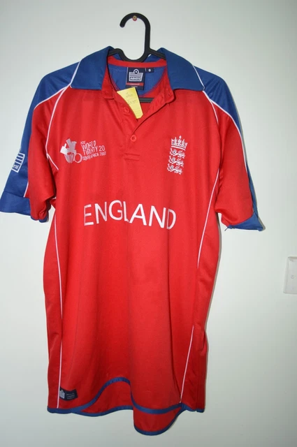 Maillot Cricket Vintage Angleterre Admiral - ECB Vodafone Rouge Taille L