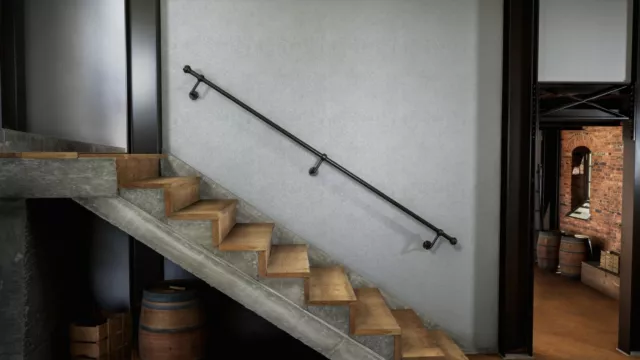 Stair Rail / Bannister - Made From Industrial Pipe! Steampunk