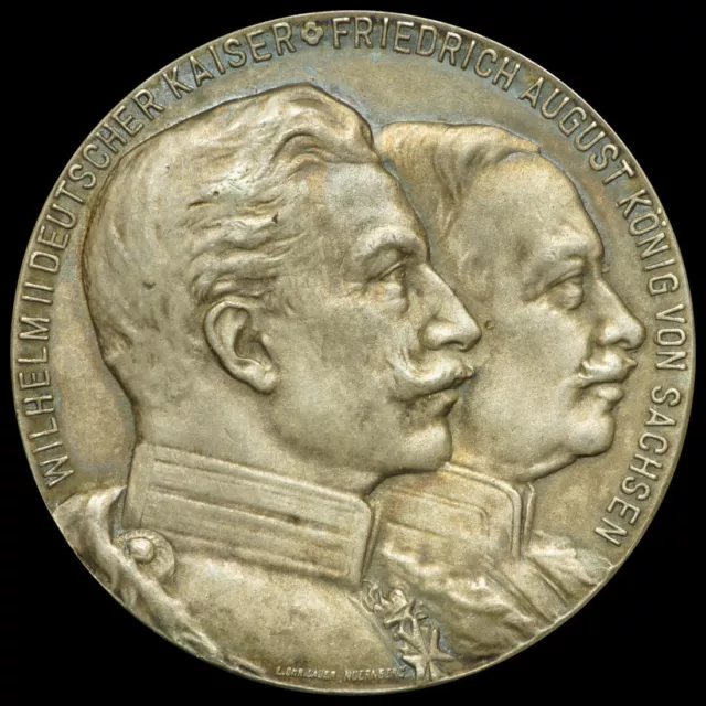 BEFREIUNGSKRIEGE: Silber-Medaille 1913. VÖLKERSCHLACHT BEI LEIPZIG - DENKMAL.