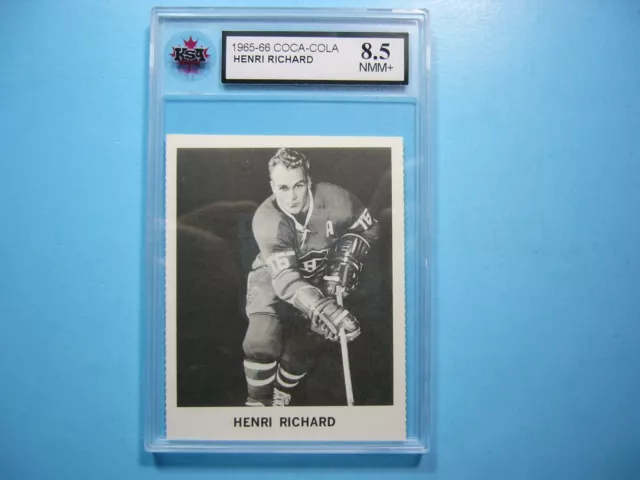 1965/66 Coca-Cola Nhl Hockey Card Henri Richard Ksa 8.5 Nm/Mt+ Sharp!! Coca Cola