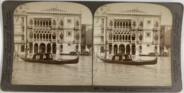 Italie, Venise, le Palazzo Ca&#039; D&#039;Oro sur le Grand Canal, Vintage print