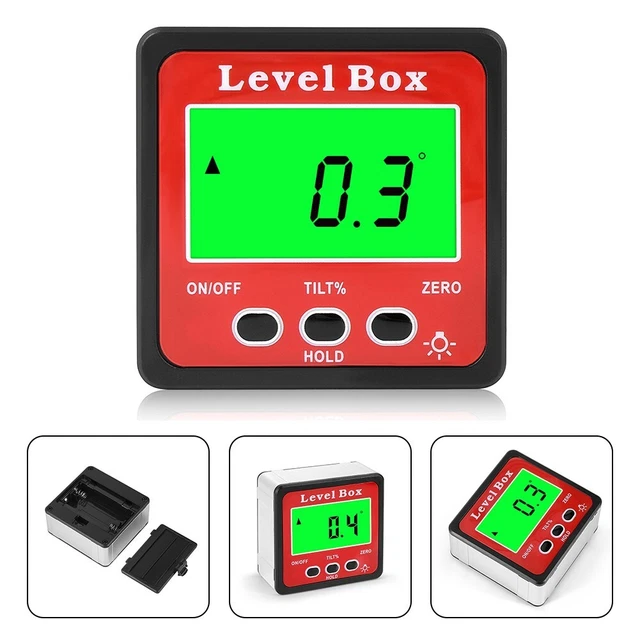 Inclinómetro Digital IP54 De 4 X 90 Grados Con Transportador - Transportador Iluminado Inclinometro Goniometro Magnetico Electronico 97529622